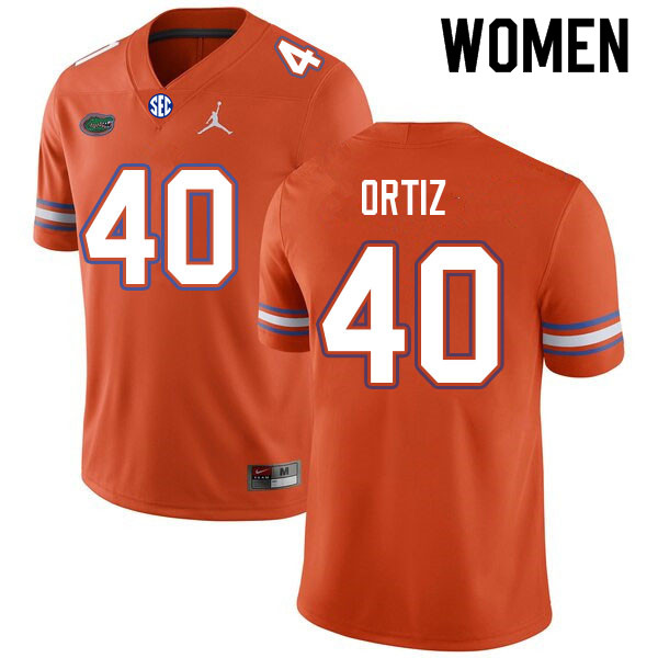 Women #40 Gabriel Ortiz Florida Gators College Football Jerseys Sale-Orange